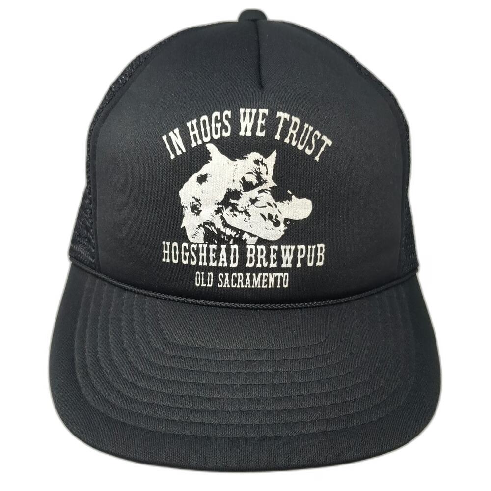 Winner Trucker Hat Black One Size Mesh Snapback Hogshead Brewpub Sacramento
